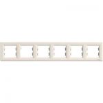 Рамка 6-местная горизонтальная кремовая Asfora Schneider Electric EPH5800623