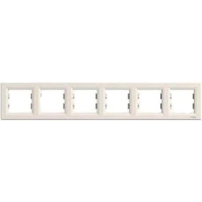 Рамка 6-местная горизонтальная кремовая Asfora Schneider Electric EPH5800623