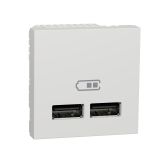 NU341818 Розетка USB подвійна 2.1А 2 модуля Schneider Electric Unica New білий