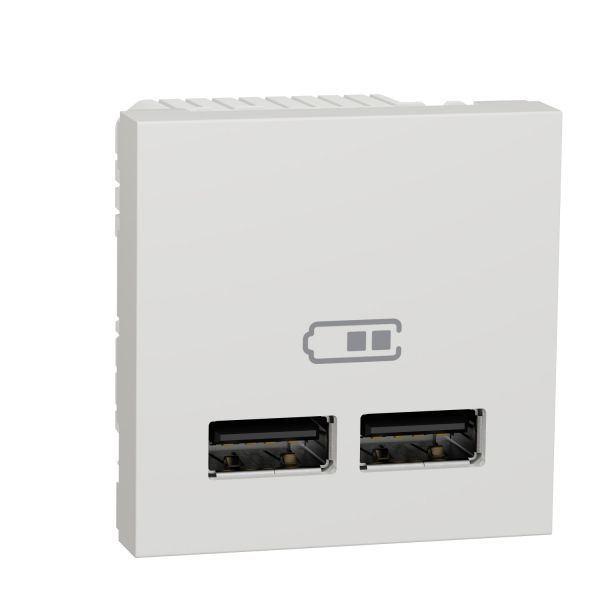 NU341818 Розетка USB подвійна 2.1А 2 модуля Schneider Electric Unica New білий