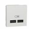 NU341818 Розетка USB подвійна 2.1А 2 модуля Schneider Electric Unica New білий