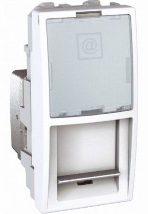 MGU3.412.18 Розетка комп'ютерна RJ-45 FTP кат.5e 1м Unica біла