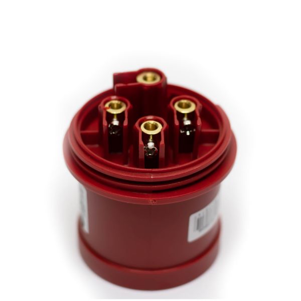 Вилка силова каучук TP electric переносна 32А-4 (3Р+РЕ) IP44 сірий червоний