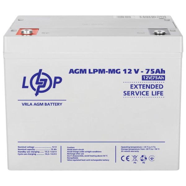 Аккумулятор мультигелевый AGM LP LogicPower LPM-MG 12V - 75Ah