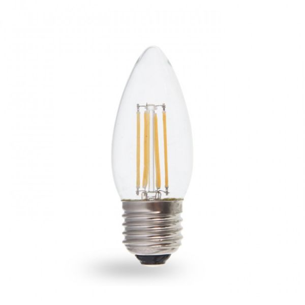Лампа свiтлодiодна свічка 7W E27 4000K filament Feron LB-160 C37