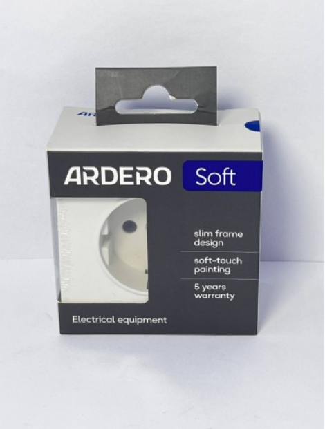 Розетка із заземленням Ardero Soft механізм 16А ER121-W білий