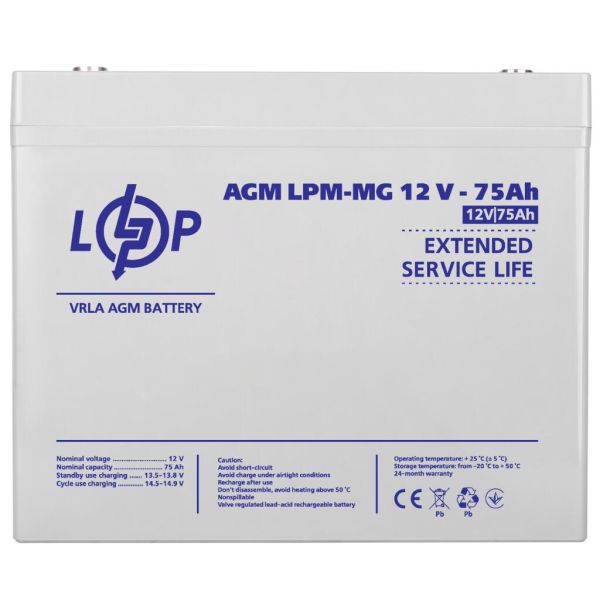 Аккумулятор мультигелевый AGM LP LogicPower LPM-MG 12V - 75Ah
