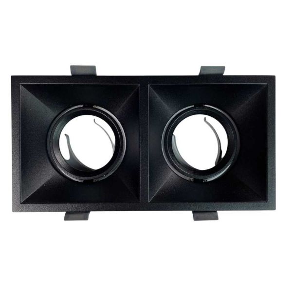 Светильник точечный встроенный Violux Torino-2L 2х35W GU10 220V IP20 прямоугольник черный