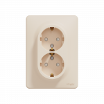 Подвійна розетка 2P+E з заземляючим контактом, Бежевий Sedna Design Schneider Electric SDD312221