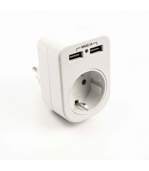 Розетка з двома USB гніздами Lemanso LM681