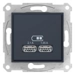 Двойная USB розетка 2,1A графит Sedna Schneider Electric SDN2710270