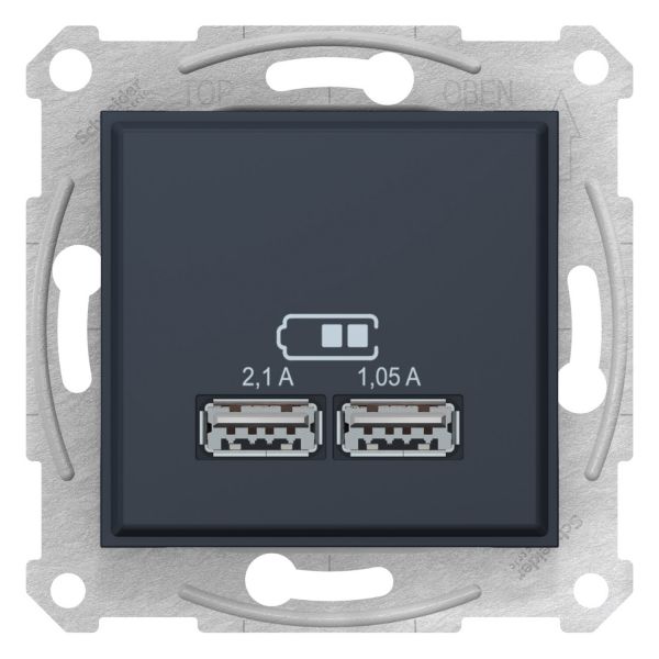 Двойная USB розетка 2,1A графит Sedna Schneider Electric SDN2710270