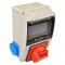 Бокс на 6 модулів та розетки 2шт 220V + силова 16А 3P+PE TP Electric IP44