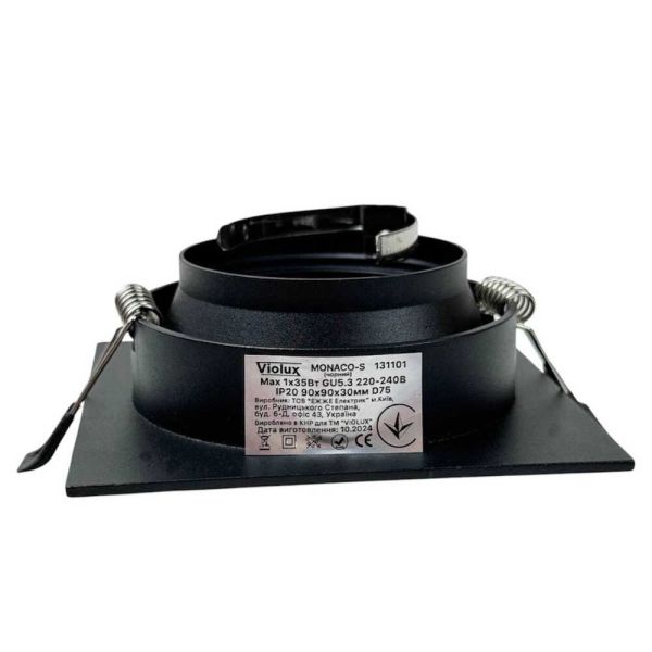 Светильник точечный встроенный Violux Monaco-S GU5.3 35W 220V IP20 квадрат черный