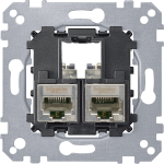 Механизм розетки 2хRJ45 5 категория FTP Merten MTN4575-0012