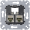 Механизм розетки 2хRJ45 5 категория FTP Merten MTN4575-0012