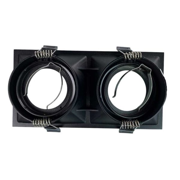 Светильник точечный встроенный Violux Torino-2L 2х35W GU10 220V IP20 прямоугольник черный