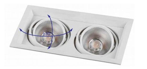 Карданний LED світильник Feron AL202 2xCOB 12W 1800Lm 4000K білий 29774