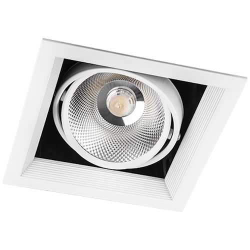 Карданний LED світильник Feron AL211 COB 30W 2600Lm 4000K біла рамка 29779