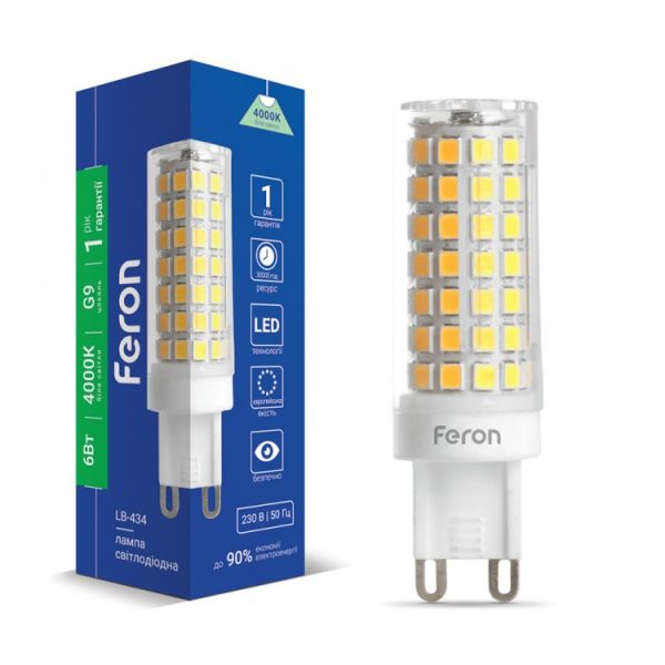 Лампа светодиодная Feron LB-434 6W G9 4000K