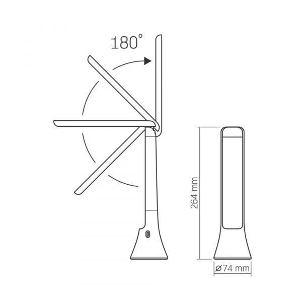 LED лампа настiльна-ліхтарик VIDEX TF11W 5W 3000-5500K