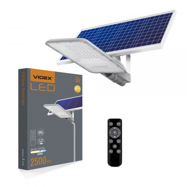 Ліхтар LED вуличний  автономний VIDEX 30W 5000K