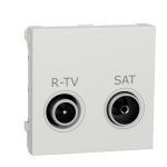 NU345418 Розетка R-TV SAT одинарна, 2 модуля білий