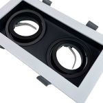 Світильник точковий вбудований Violux Amsterdam-2L GU10 2х35W 220V IP20 прямокутник біло чорний