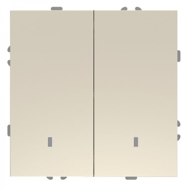 Выключатель 2-клавишный с подсветкой Ardero Soft механизм 10А EV112L-C шампань