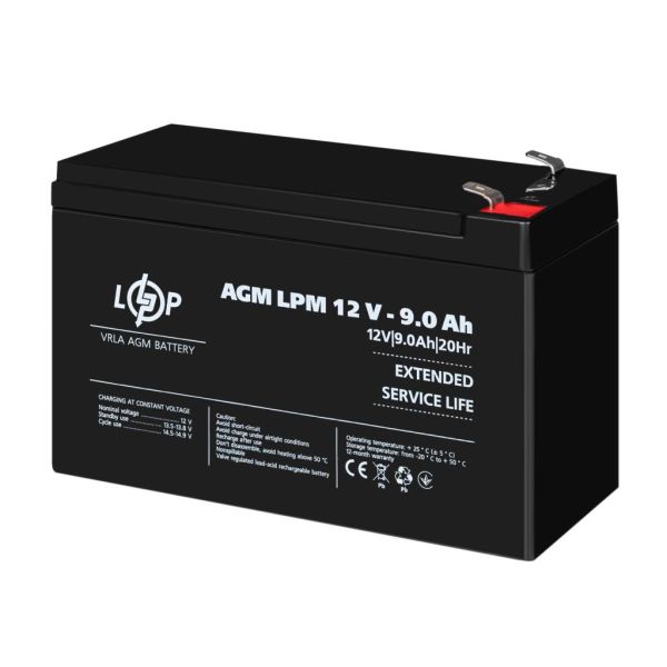 Аккумулятор свинцово-кислотный AGM LP LogicPower LPM 12V - 9Ah