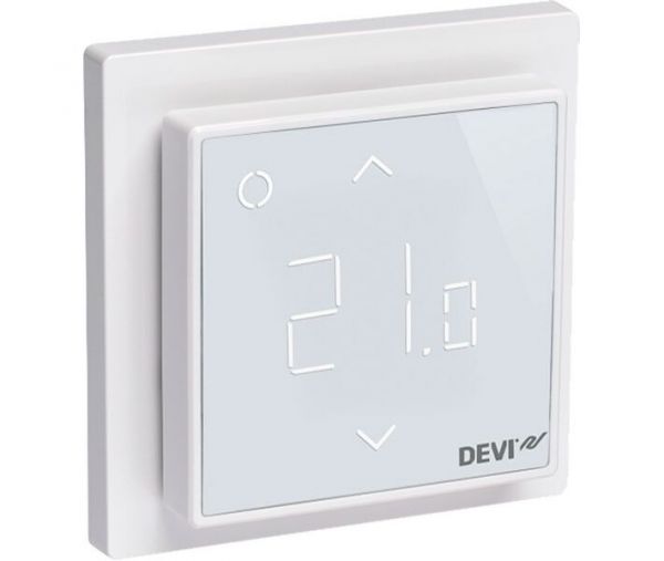 Терморегулятор DEVI багатофункційний з Wi-Fi та інтелектуальним таймером DEVIreg Smart Pure White білий 140F1141