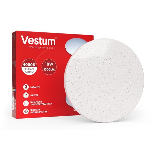 Світильник LED Vestum STARLIGHT 18W 256х55мм 4000K 1500Lm без д/у