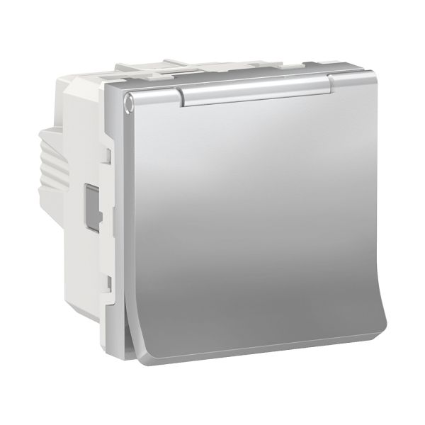 NU303730TA Розетка з з/к, зі шторками, з кришкою, 16А, гвинтові зажими, алюміній