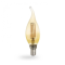 Лампа светодиодная свеча на ветру золото 6W E14 2200K filament Feron LB-159 Cf37