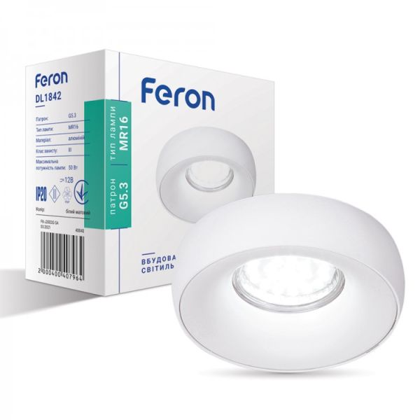 Встроенный светильник  Feron DL1842 белый матовый