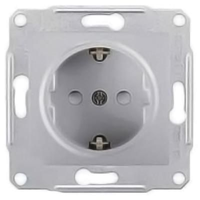 Розетка с заземлением и шторками алюминий Sedna Schneider Electric SDN3000160