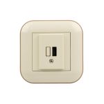 Розетка 1-USB Ovivo Loft кремова+крафтова