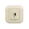 Розетка 1-USB Ovivo Loft кремовый+крафтовый