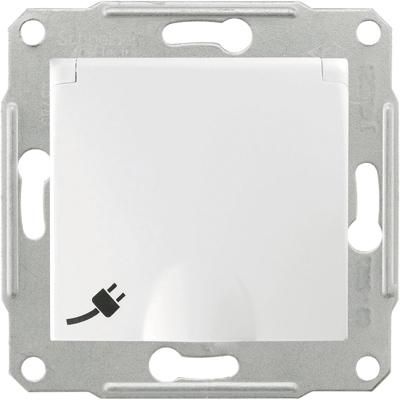 Розетка с заземл., шторк. и крышкой, белая Sedna Schneider Electric SDN3100121
