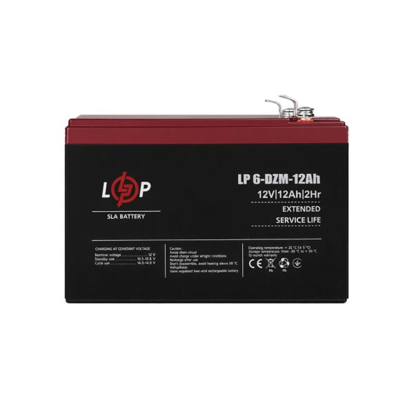 Аккумулятор тяговый свинцово-кислотный AGM LP LogicPower LP6-DZM-12Ah