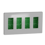 Блок unica system + скрытая установка 4х4 Алюминий NU174430 Schneider Electric