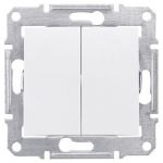 Выключатель двухклавишный белый Sedna Schneider Electric SDN0300121