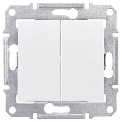 Выключатель двухклавишный белый Sedna Schneider Electric SDN0300121