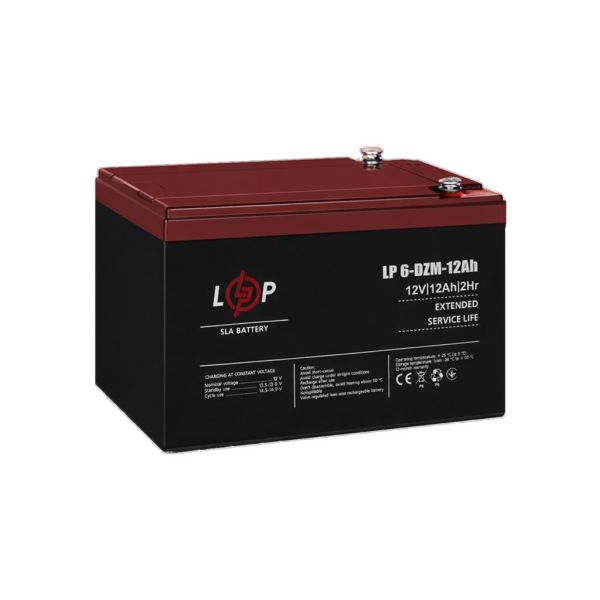 Аккумулятор тяговый свинцово-кислотный AGM LP LogicPower LP6-DZM-12Ah