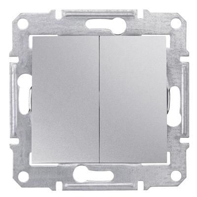 Выключатель двухклавишный алюминий Sedna Schneider Electric SDN0300160