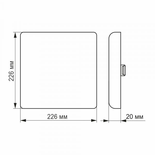 LED светильник безрамочный квадратный VIDEX 33W 4100K