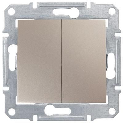 Выключатель двухклавишный титан Sedna Schneider Electric SDN0300168