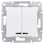 Выключатель двухклавишный, с индикатором, белый Sedna Schneider Electric SDN0300321