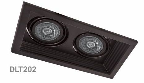 Світильник карданний LED DLT202 2хMR16/G5.3 чорний поворотний Feron