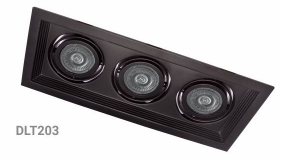 Карданний LED світильник DLT203 3хMR16/G5.3 чорний поворотний Feron